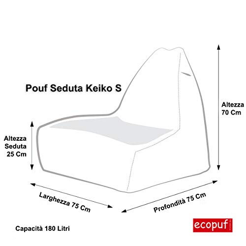 Ecopuf Keiko S Mix Sitzsack – Outdoor und Indoor Polyester-Bean-Bag mit Anti-Verlust Reißverschluss - 6