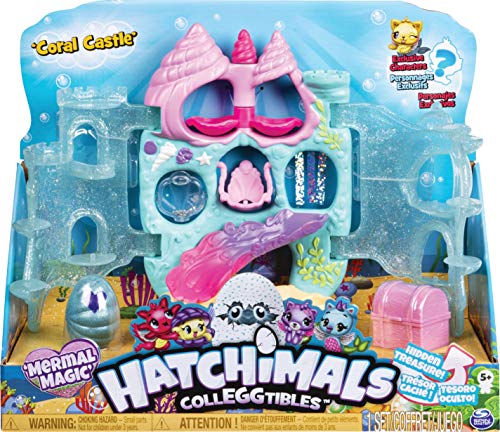 Hatchimals 6045505 - CollEGGtibles aufklappbares Spielset Coral Castle, mit 2 CollEGGtibles Mermal Magic Figuren