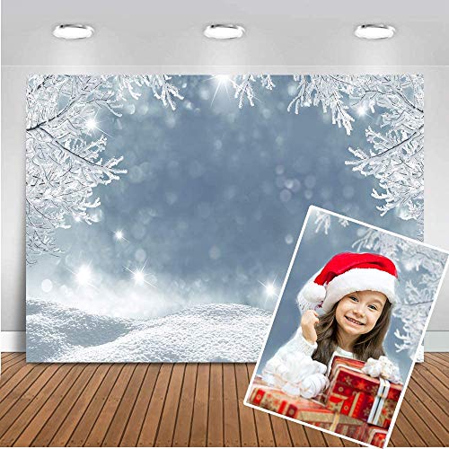 Avezano 2 x 1,5 m Weihnachtshintergrund für den Winter, Eis, Schnee, Kristall, Anhänger, Motiv Frozen Hintergrund, Eis, Schnee, Kristall, Winter, Foto-Dekoration, Zubehör - 2