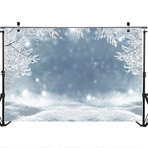 Avezano 2 x 1,5 m Weihnachtshintergrund für den Winter, Eis, Schnee, Kristall, Anhänger, Motiv Frozen Hintergrund, Eis, Schnee, Kristall, Winter, Foto-Dekoration, Zubehör - 4