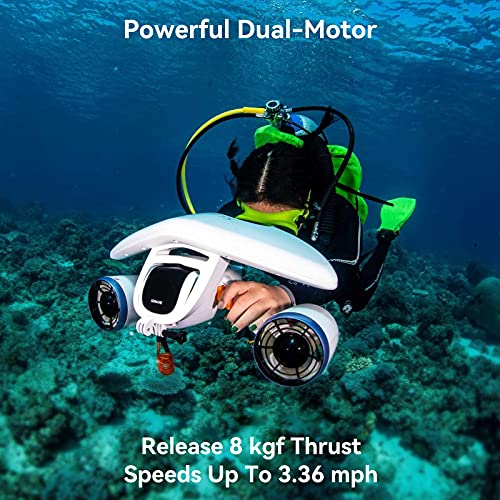 Sublue WhiteShark Mix Unterwasser Scooter Tauchscooter mit Action Kamera Halterung, Doppelmotor, 40m Wasserdichter Elektroroller für Wassersportarten, Tauchen, Schnorcheln und Seeabenteuer (Grün) - 2