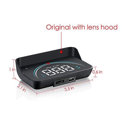 Wisamic Head up Display Auto Headup: HUD Display OBD2 & HUD Display GPS, 3,5 Zoll Geschwindigkeitsmesser Auto Tachometer Wassertemperaturmesser Motordrehzahl Sicherheitsalarme - 3