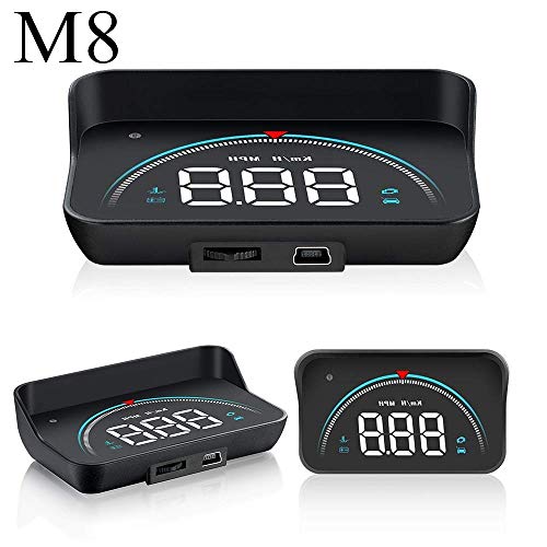 Wisamic Head up Display Auto Headup: HUD Display OBD2 & HUD Display GPS, 3,5 Zoll Geschwindigkeitsmesser Auto Tachometer Wassertemperaturmesser Motordrehzahl Sicherheitsalarme - 4