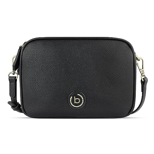 Bugatti Passione Handtasche Damen Klein - Kunstleder Tasche, Umhängetasche Damen Klein (Schwarz)