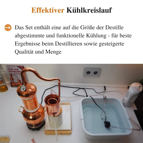 UNICOBRES Zubehörset für Destillen bis 3 Liter ❁ Kühlwasser-Set mit Pumpe ❁ für eine perfekte Destillation - 5