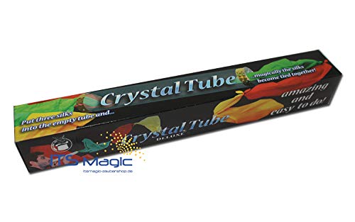 Crystal Silk Tube Zaubertrick, Gehorsame Tücher, Bunte Seidentücher verknoten Sich in glasklarer Röhre, Tuch-Zauberei für Deinen Zauberkasten, Zaubern Lernen, Zauberartikel, Seidentuch-Verkettung - 3