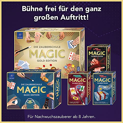 Kosmos Zauberschule Magic Gold Edition, 150 Zauber-Tricks von leicht bis anspruchsvoll, viele magische Zauber-Utensilien, Zauberkasten für Kinder ab 8 Jahre und Einsteiger, inkl. Online-Erklär-Videos - 6