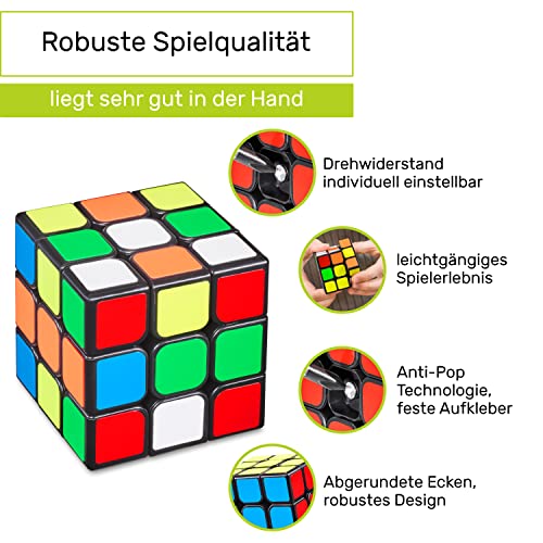 CUBIDI® Zauberwürfel 3×3 – Typ Los Angeles – Speedcube mit optimierten Dreheigenschaften für Speed-Cubing - 9